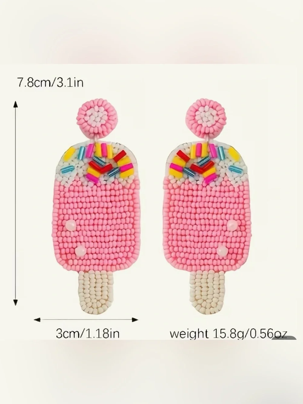 NWT Beaded Popsicle Earrings, Summer Earrings